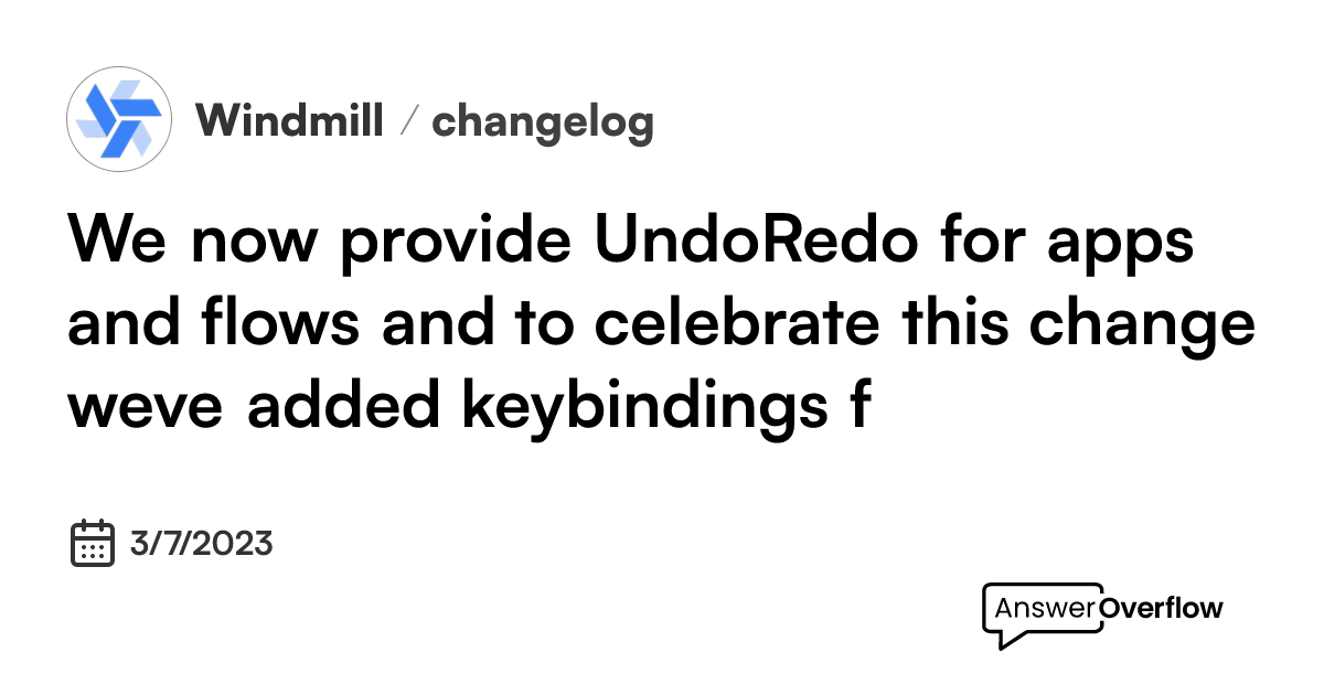 We now provide Undo/Redo for apps and flows and to celebrate this ...